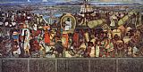 Diego Rivera Canvas Paintings - The Great City of Tenochtitlan